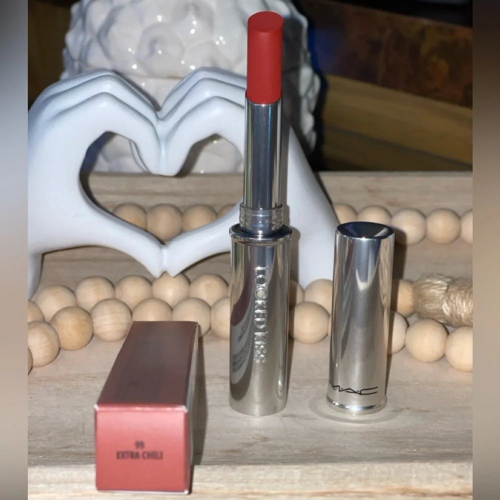 M.A.C COSMETICS Locked Kiss 24HR Lipstick In Extra Chili(Orange Red)